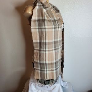 D&Y super soft tan check scarf